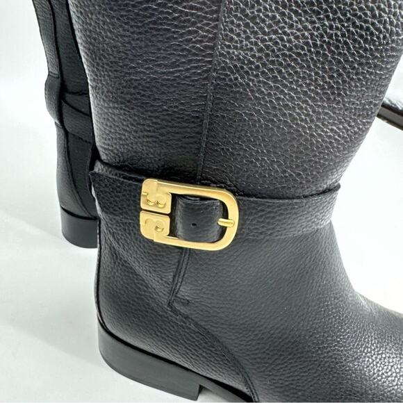 NEW TORY BURCH BROOKE 25MM KNEE BOOT IN BLACK TUMBLED LEATHER - Picture 3 of 9